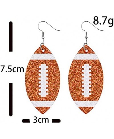 Glitter Faux Leather Football Drop Dangle Earrings for Women Girls Gift Accessories Football Jewelry for Moms $5.64 Drop & Da...