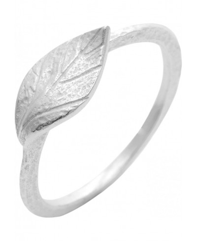 Women's 925 Sterling Silver Satin Finish Textured Leaf Band Ring $36.72 Bands