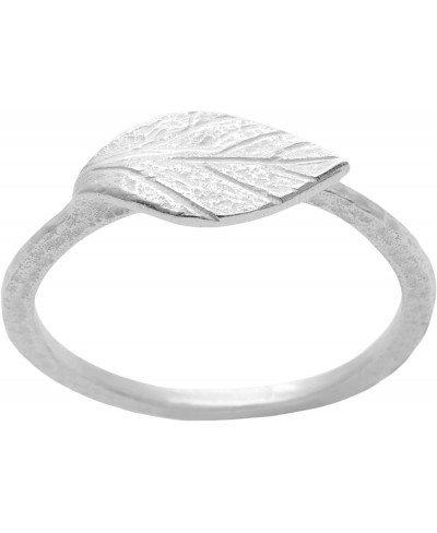 Women's 925 Sterling Silver Satin Finish Textured Leaf Band Ring $36.72 Bands