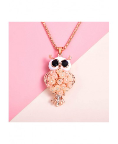 Rosetone Resin White Chain Owl Pendant Crystal Necklace Jewelry Set for Women Size 28 $12.10 Pendant Necklaces