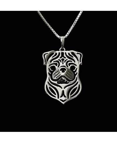 Pug Dog Sterling Silver Necklace Dangle Earrings or Set Puppy Dog Pet Pendant Box Chain Doggie Animal Paw Print Heart Jewelry...