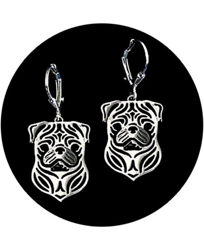 Pug Dog Sterling Silver Necklace Dangle Earrings or Set Puppy Dog Pet Pendant Box Chain Doggie Animal Paw Print Heart Jewelry...