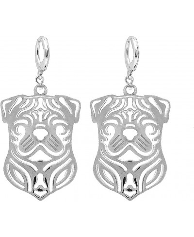 Pug Dog Sterling Silver Necklace Dangle Earrings or Set Puppy Dog Pet Pendant Box Chain Doggie Animal Paw Print Heart Jewelry...