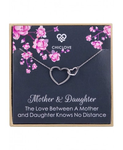 Mother's Day Gifts 925 Sterling Silver Infinity Hearts Necklace for Mother & Daughter Mom Necklaces for Women Best Birthday G...