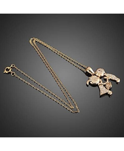 Couple Delicate Crystal Necklaces Lovers Metal Boy Girl Kissing Pendant Necklace Women Gold Filled Engagement Jewelry Gift - ...