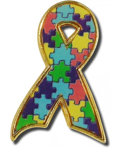 Autism Puzzle Ribbon Lapel Pin - Autism Pin to Raise Awareness and Acceptance Autism Acceptance Pin for Backpack Pins and Hat...