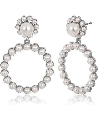 Pearl Hoop Earrings for Women Fashion Hypoallergenic Girls Pearl Earrings Drop Dangle Earrings Jewelry Gifts $12.64 Drop & Da...