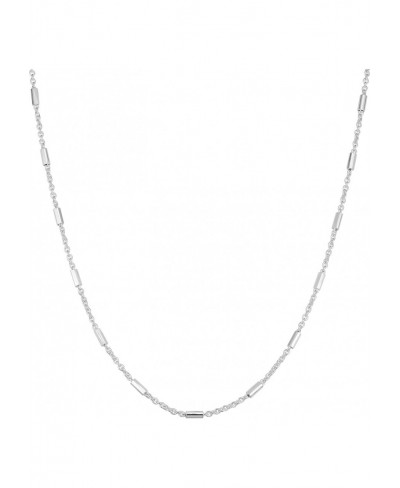 Sterling Silver 1.8 mm Bar Station Necklace (18 20 24 or 30 inch) $27.05 Chains