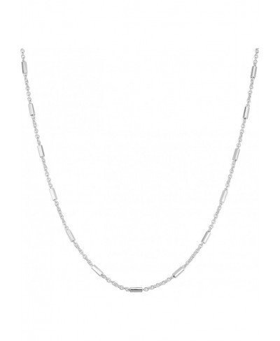 Sterling Silver 1.8 mm Bar Station Necklace (18 20 24 or 30 inch) $27.05 Chains