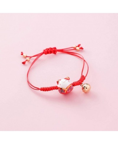 Braided Cat Bracelet Red Braided Rope Bracelets Lucky Cat Bracelet Ceramic Cat Bracelets Feng Shui Maneki Neko String Bracele...