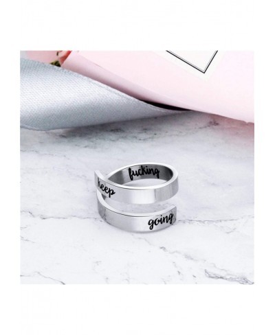 Inspirational Rings for Women Statement Stainless Steel Spiral Wrap Twist Ring Encouragement Personalized Jewelry Birthday Gi...