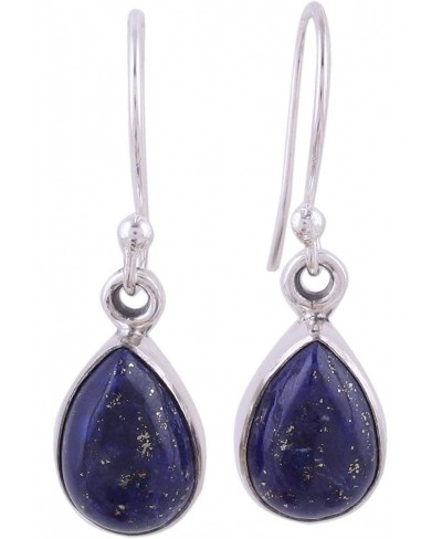 Lapis Lazuli .925 Sterling Silver Teardrop Dangle Hook Earrings 'Be True' $41.04 Drop & Dangle