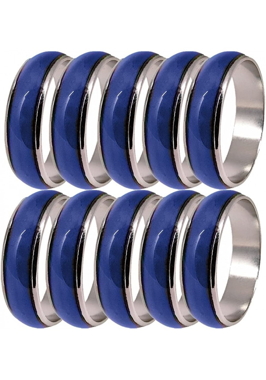 10x Mixed Size Mood Ring Bands with Assorted Desgins for Men Women $13.24 Bands