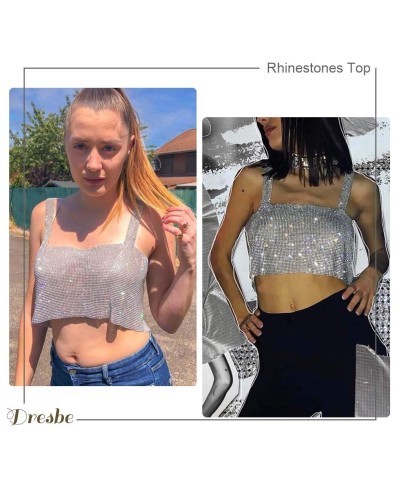 Rhinestone Body Chains Silver Metal Backless Tank Top Bikini Bra Chain Sexy Party Body Jewelry Accessories for Women and Girl...