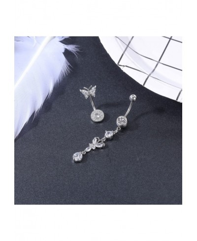 Butterfly Belly Button Rings for Women 14G Dangle Belly Rings Belly Piercing 316L Stainless Steel Navel Ring Piercing Belly B...