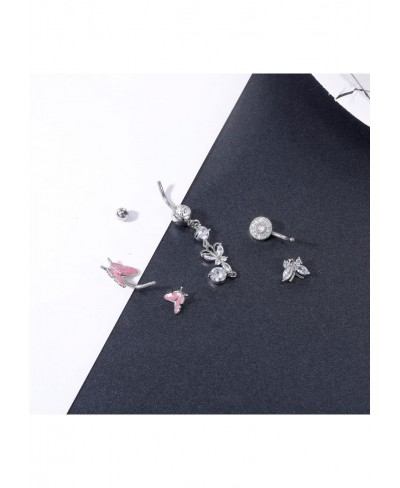 Butterfly Belly Button Rings for Women 14G Dangle Belly Rings Belly Piercing 316L Stainless Steel Navel Ring Piercing Belly B...