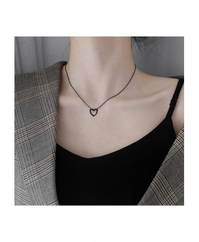 Tiny Gold Heart Choker Necklace Dainty Cute Initial Heart Pendant Necklace Rose Necklace Layered Heart Necklaces for Girls an...