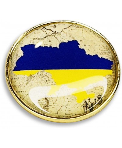 Ukraine Flag MAP PIN Super Shiny Bright Oval Dome Ukrainian Flag Brooches Enamel Lapel Pin One Size FlagMap-Ukrain FlagMap-Uk...