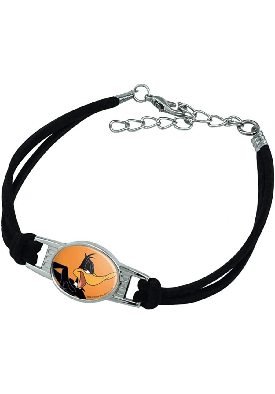 Looney Tunes Daffy Duck Novelty Suede Leather Metal Bracelet $14.01 Strand