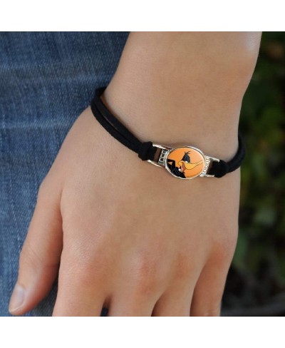 Looney Tunes Daffy Duck Novelty Suede Leather Metal Bracelet $14.01 Strand