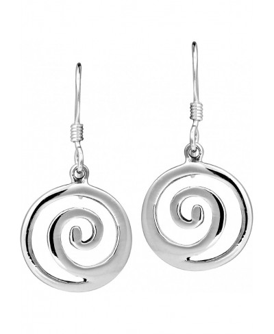 Gorgeous Round Swirls .925 Sterling Silver Dangle Earrings $19.16 Drop & Dangle