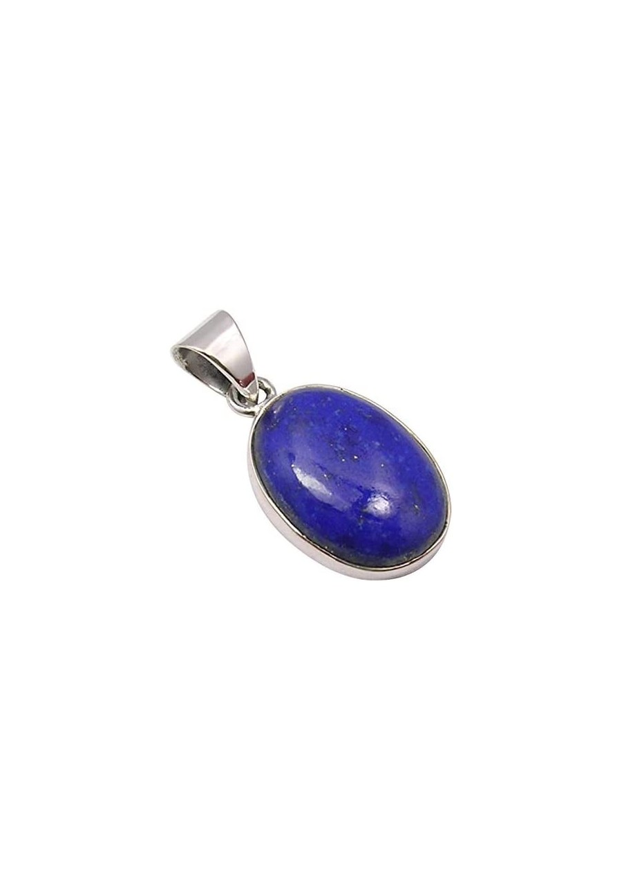 Solid Sterling Silver 13 x 18 mm Cabochon Lapis Lazuli Pendant 2.8 cm $19.68 Pendants & Coins