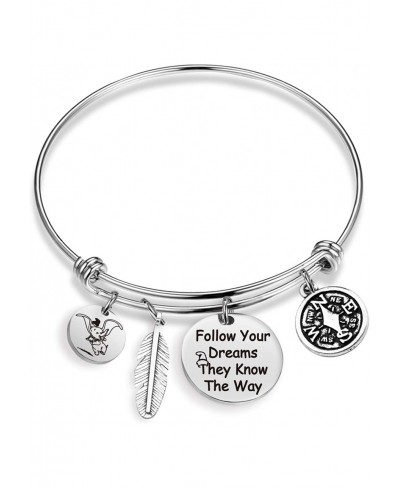 Dumbo Inspirational Bracelet Follow Your Dreams They Know The Way Dumbo Bracelet with Compass Charm Graduation Gifts for Her ...