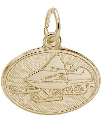 Snowmobile Oval Charm $28.24 Charms & Charm Bracelets