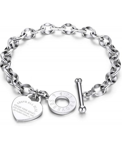 14K Silver Titanium Steel inspirational Quote Bracelet Bangle Gifts for Women Girls Kids $18.77 Bangle