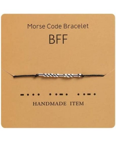 BFF Morse Code Friendship Bracelet - Silk Cord Wish Bracelet - Secret Message Bracelet - Adjustable $11.96 Strand