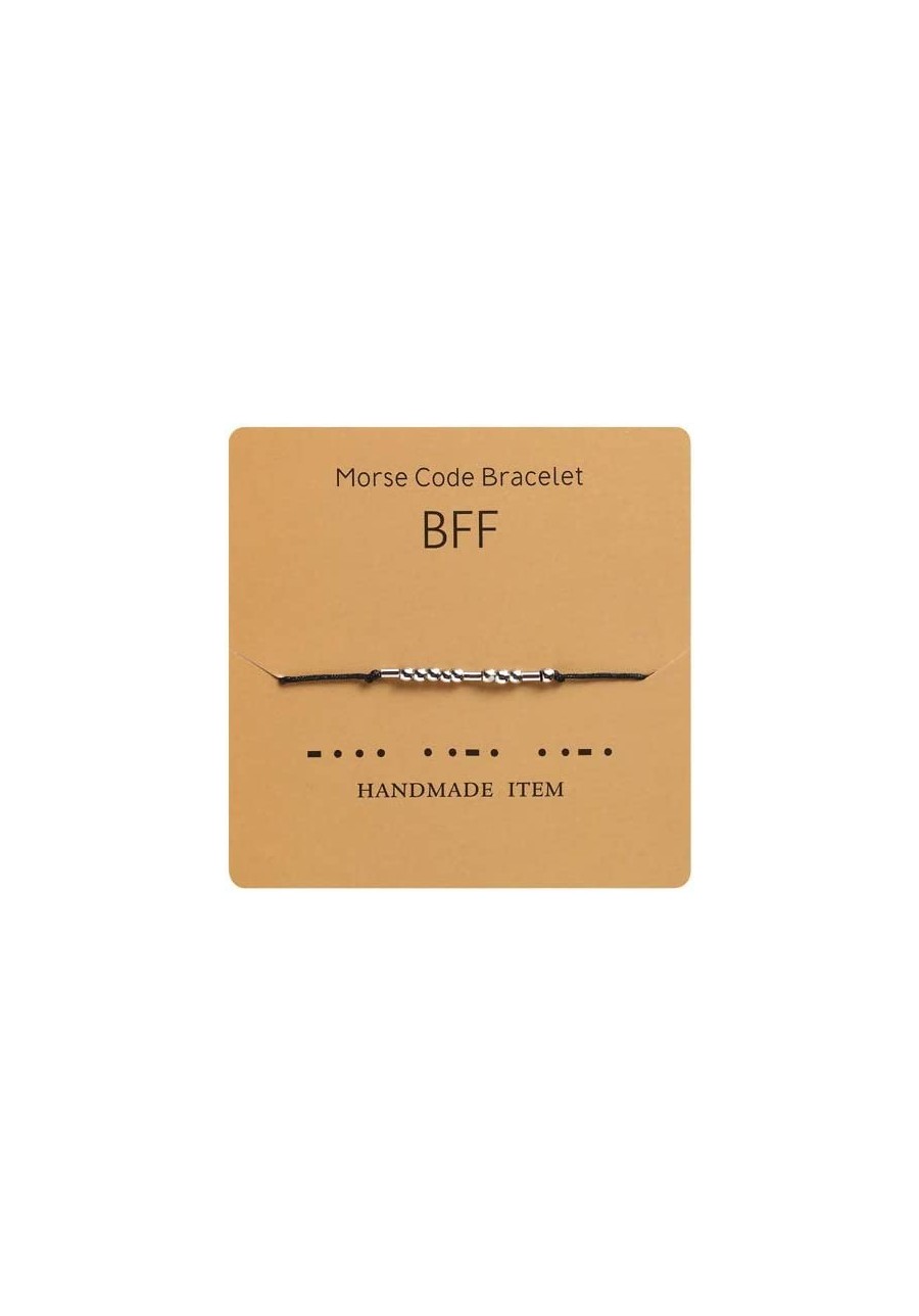 BFF Morse Code Friendship Bracelet - Silk Cord Wish Bracelet - Secret Message Bracelet - Adjustable $11.96 Strand