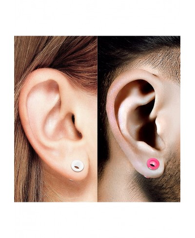 2 Pairs White Acrylic External Screw Flesh Tunnels Piercing Jewelry Stretcher Ear Earring Lobe Plugs $13.27 Piercing Jewelry