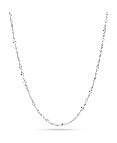 925 Sterling Silver Italian Ball Bead Station Cable Chain Necklace for Women 60 Inches $30.30 Chains