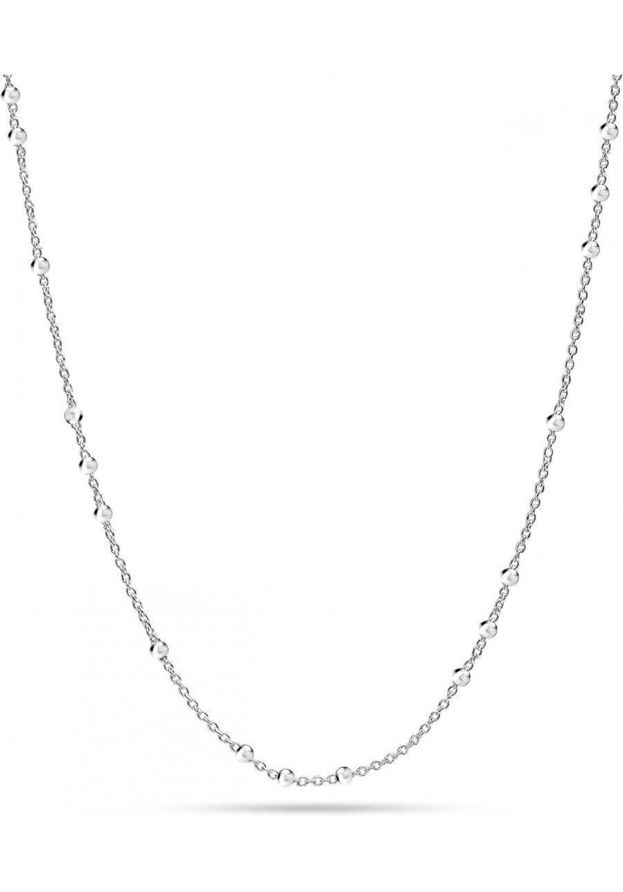 925 Sterling Silver Italian Ball Bead Station Cable Chain Necklace for Women 60 Inches $30.30 Chains