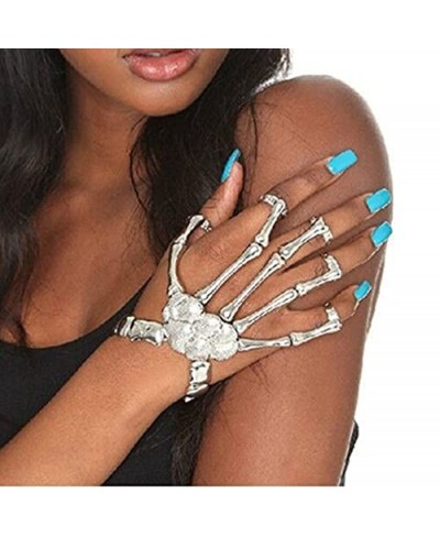 Halloween Hand Chain Fingers Metal Skeleton Ghost Claw Accessory Skull Hand Bracelet Jewelry for Women and Girls $12.01 Link