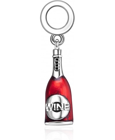 Red Wine Bottle Charms 925 Sterling Silver Red Wine Lover Charms Fits European Bracelet $17.62 Charms & Charm Bracelets