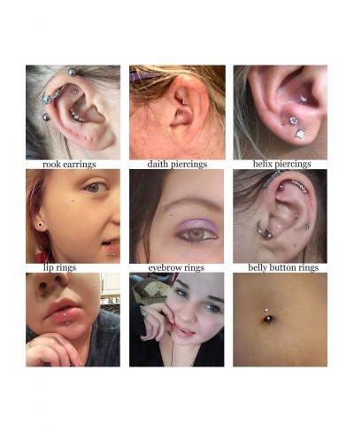 16G Eyebrow Lip Belly Button Rings Rook Earrings Daith Helix Piercings Barbell Body Jewelry $10.65 Piercing Jewelry