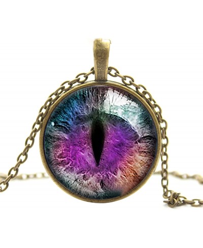 Dainty Necklace Women Necklace Cats Eye Pupil Glass Cabochon Pendant Fashion Chain Necklace Jewelry for Club $5.44 Chains