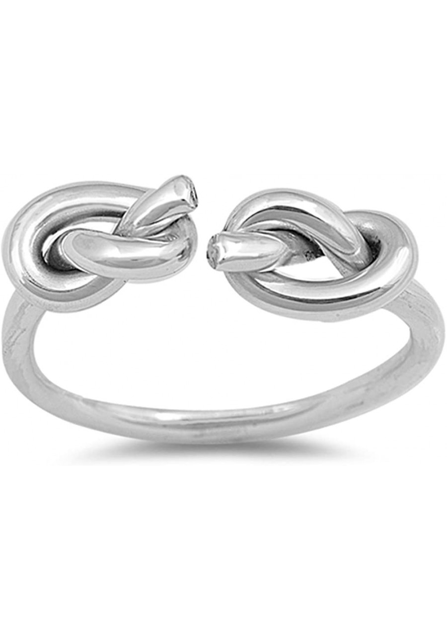 Open Double Heart Knot Promise Ring .925 Sterling Silver Toe Band Sizes 3-10 $16.02 Bands