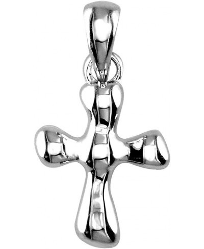 Small Free Form 3D Cross Charm 13mm in Sterling Silver $23.74 Pendants & Coins