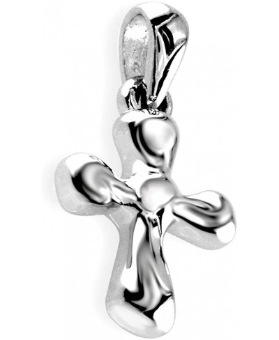 Small Free Form 3D Cross Charm 13mm in Sterling Silver $23.74 Pendants & Coins