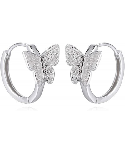 925 Sterling Silver Butterfly Hoop Earrings Huggies for Women Girls Butterfly Cuff Earrings Wraps $15.66 Hoop