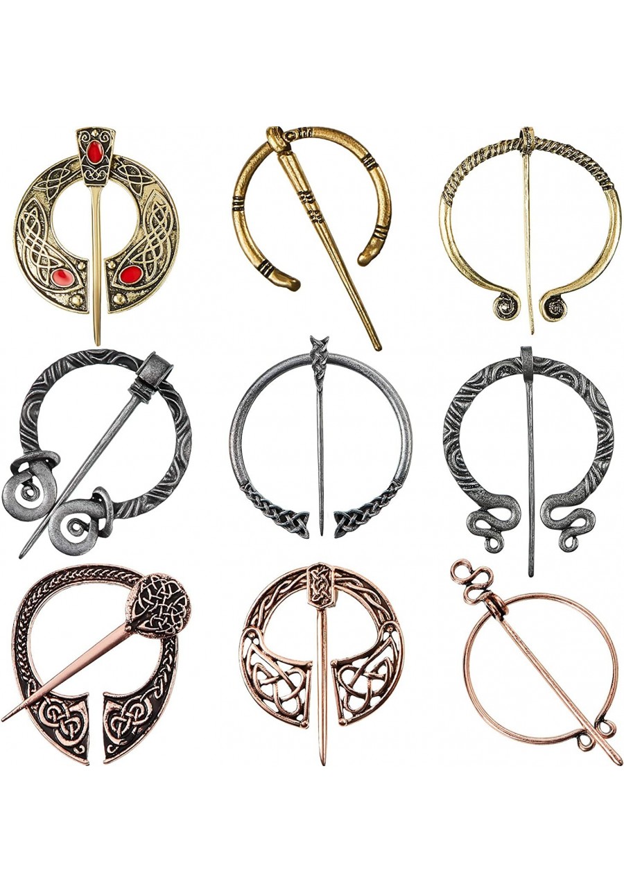 9 Pieces Vintage Viking Brooch Cloak Pin Scarf Shawl Buckle Clasp Pin Brooch Penannular Brooch for Costume Accessory Antique ...