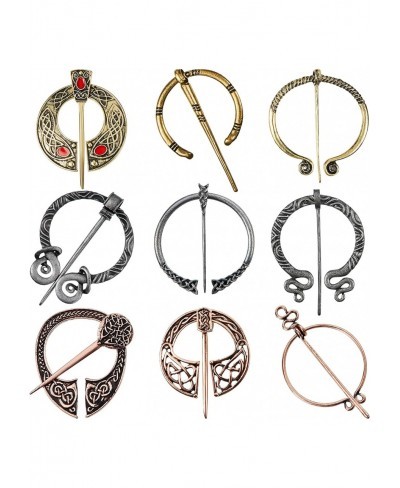 9 Pieces Vintage Viking Brooch Cloak Pin Scarf Shawl Buckle Clasp Pin Brooch Penannular Brooch for Costume Accessory Antique ...