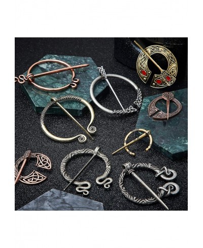 9 Pieces Vintage Viking Brooch Cloak Pin Scarf Shawl Buckle Clasp Pin Brooch Penannular Brooch for Costume Accessory Antique ...