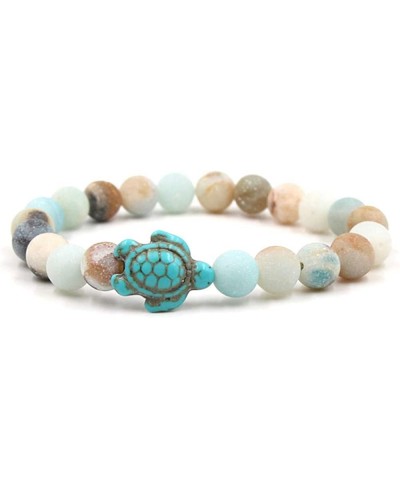 8mm Turquoise Sea Turtles Beads Bracelet Elastic Stretch Bracelet for Women Men $7.10 Stretch