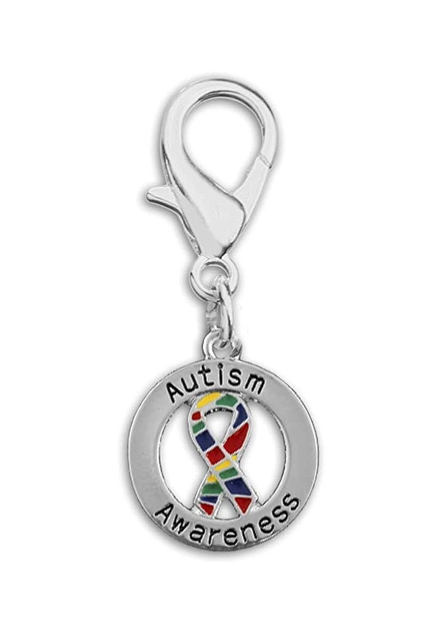 Autism Awareness Ribbon Hanging Charms – Autism & Asperger's Colorful Awareness Ribbon for Bracelets Purses Zipper Pulls Dog/...