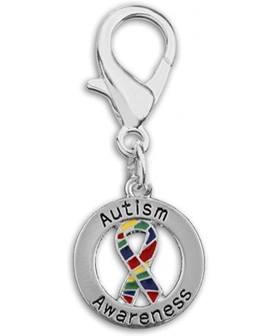 Autism Awareness Ribbon Hanging Charms – Autism & Asperger's Colorful Awareness Ribbon for Bracelets Purses Zipper Pulls Dog/...