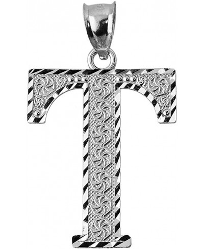 925 Sterling Silver Initial Letter T Charm Pendant 1 $26.47 Pendants & Coins