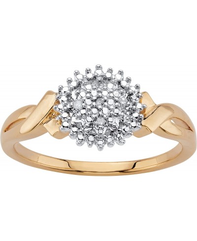 14K Yellow Gold or Platinum Plated Genuine Diamond Accent Cluster Crossover Ring $40.36 Statement